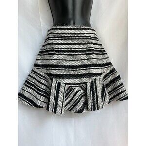 Three Floor Tweed Flare Mini Skirt Size 4 Preppy Schoolgirl Lined Fuzzy Cute